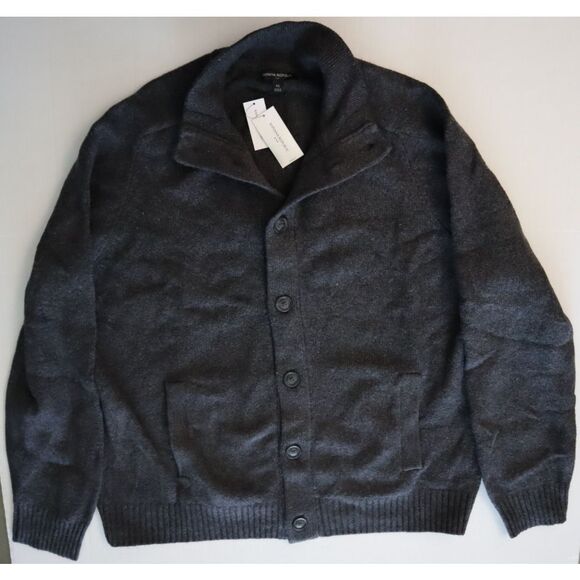 Banana Republic 767990 Men Sz XL Charcoal Gray Cozy Midweight Sweater Jacket - Picture 3 of 8